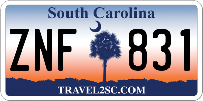 SC license plate ZNF831
