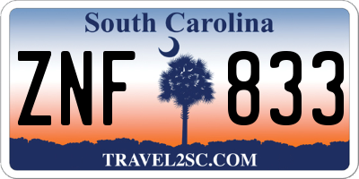 SC license plate ZNF833