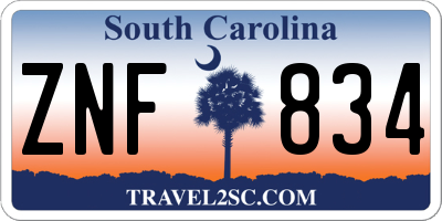 SC license plate ZNF834