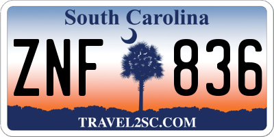 SC license plate ZNF836