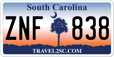 SC license plate ZNF838