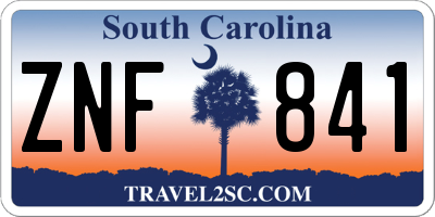 SC license plate ZNF841