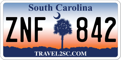 SC license plate ZNF842