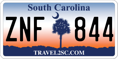 SC license plate ZNF844