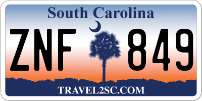 SC license plate ZNF849