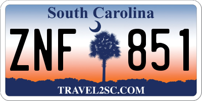 SC license plate ZNF851