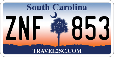 SC license plate ZNF853