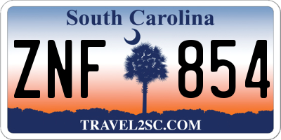 SC license plate ZNF854