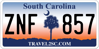 SC license plate ZNF857