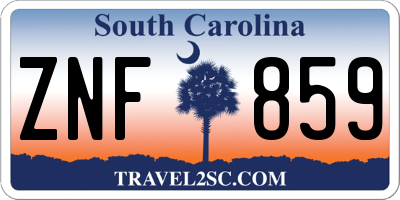 SC license plate ZNF859
