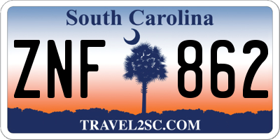 SC license plate ZNF862