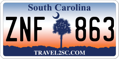 SC license plate ZNF863