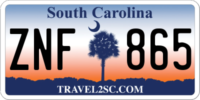 SC license plate ZNF865