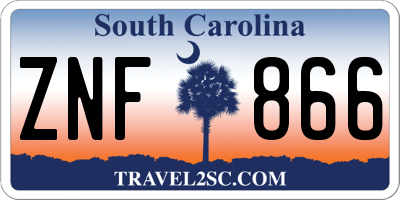 SC license plate ZNF866