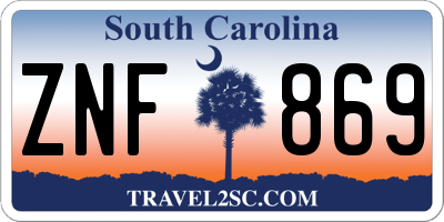 SC license plate ZNF869