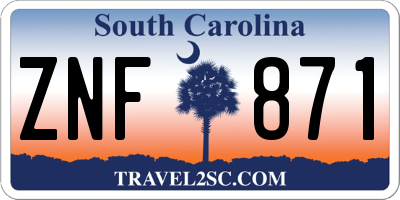 SC license plate ZNF871