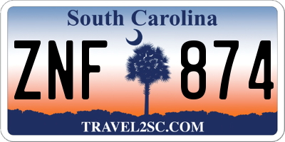 SC license plate ZNF874