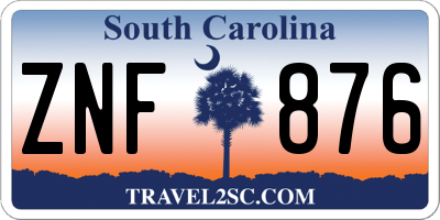 SC license plate ZNF876