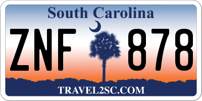 SC license plate ZNF878