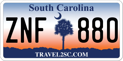 SC license plate ZNF880