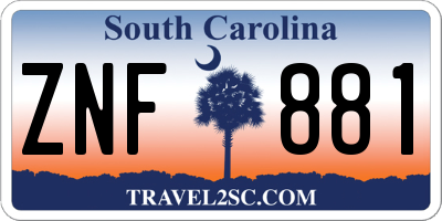 SC license plate ZNF881