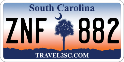 SC license plate ZNF882