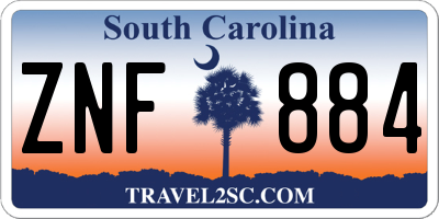 SC license plate ZNF884