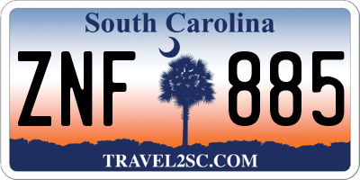 SC license plate ZNF885