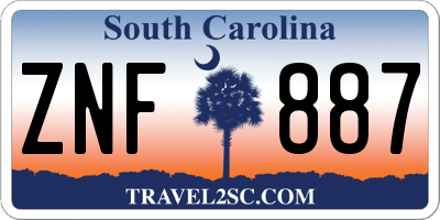 SC license plate ZNF887
