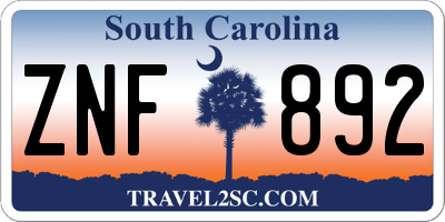 SC license plate ZNF892