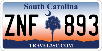 SC license plate ZNF893