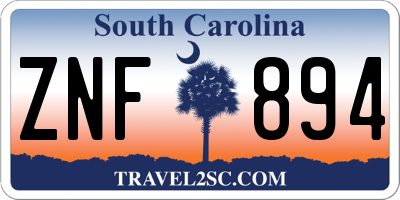 SC license plate ZNF894