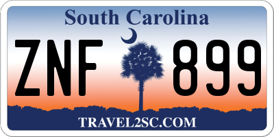 SC license plate ZNF899