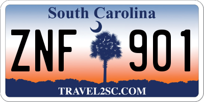 SC license plate ZNF901