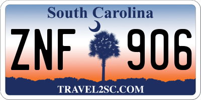 SC license plate ZNF906