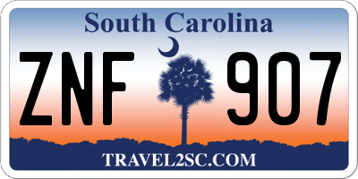 SC license plate ZNF907
