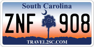 SC license plate ZNF908