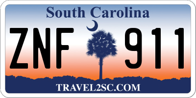 SC license plate ZNF911