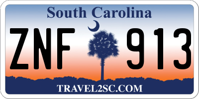 SC license plate ZNF913