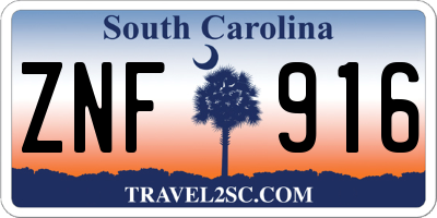 SC license plate ZNF916