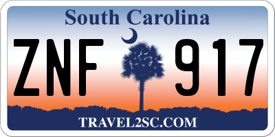 SC license plate ZNF917