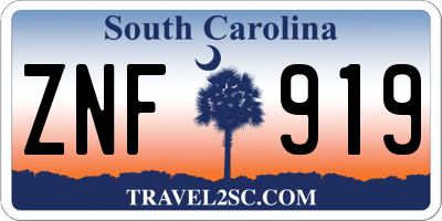 SC license plate ZNF919