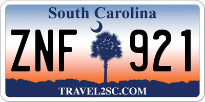 SC license plate ZNF921