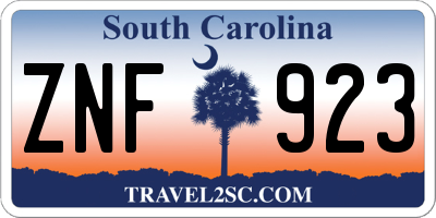 SC license plate ZNF923