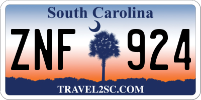 SC license plate ZNF924