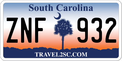 SC license plate ZNF932