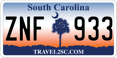 SC license plate ZNF933