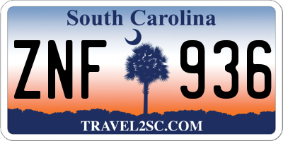 SC license plate ZNF936