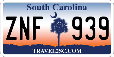 SC license plate ZNF939