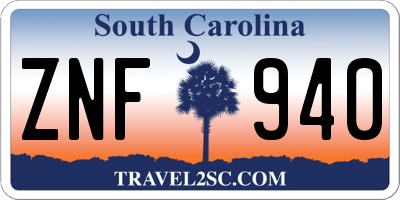 SC license plate ZNF940